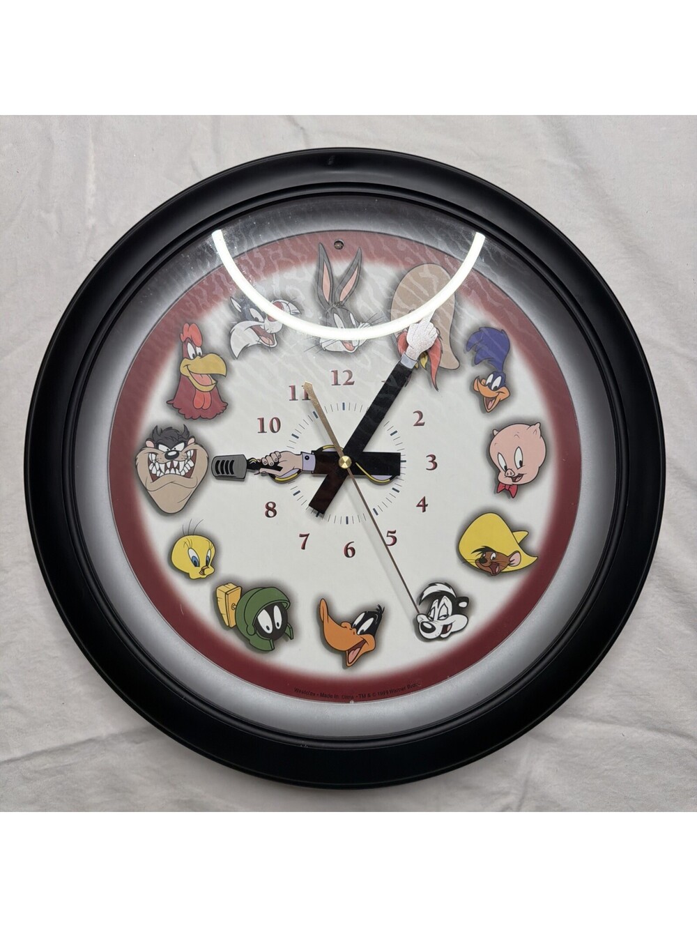Vintage Westclox Looney Tunes Talking Wall Clock Warner Bros 1999 - Works-#391